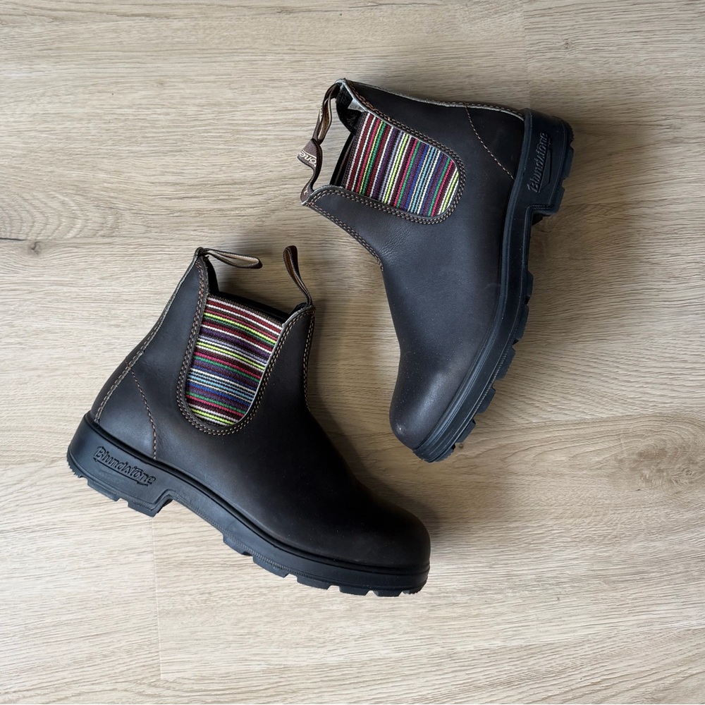 Blundstone said omens original 500 striped Chelsea boots